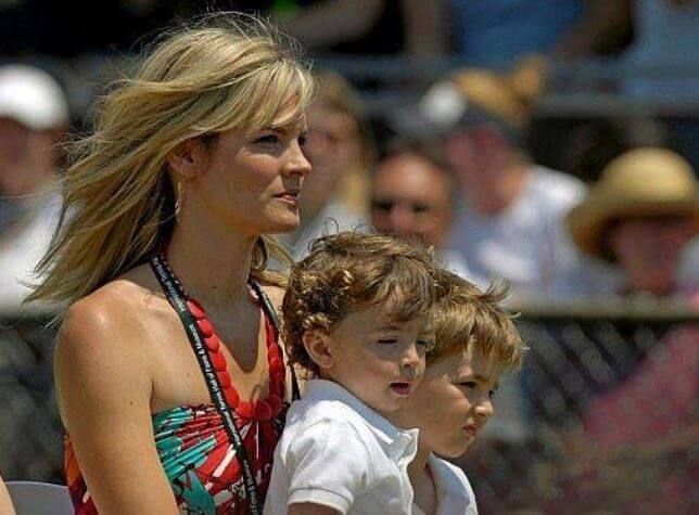 Ryan Nikolaos Sampras with his mother, Bridgette Wilson, and brother.